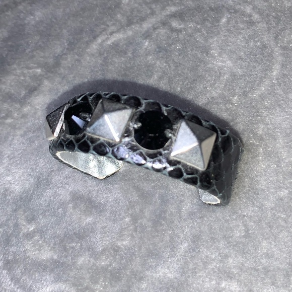 Ted Rossi Black Python Crystal Pyramid Cuff - Picture 7 of 7